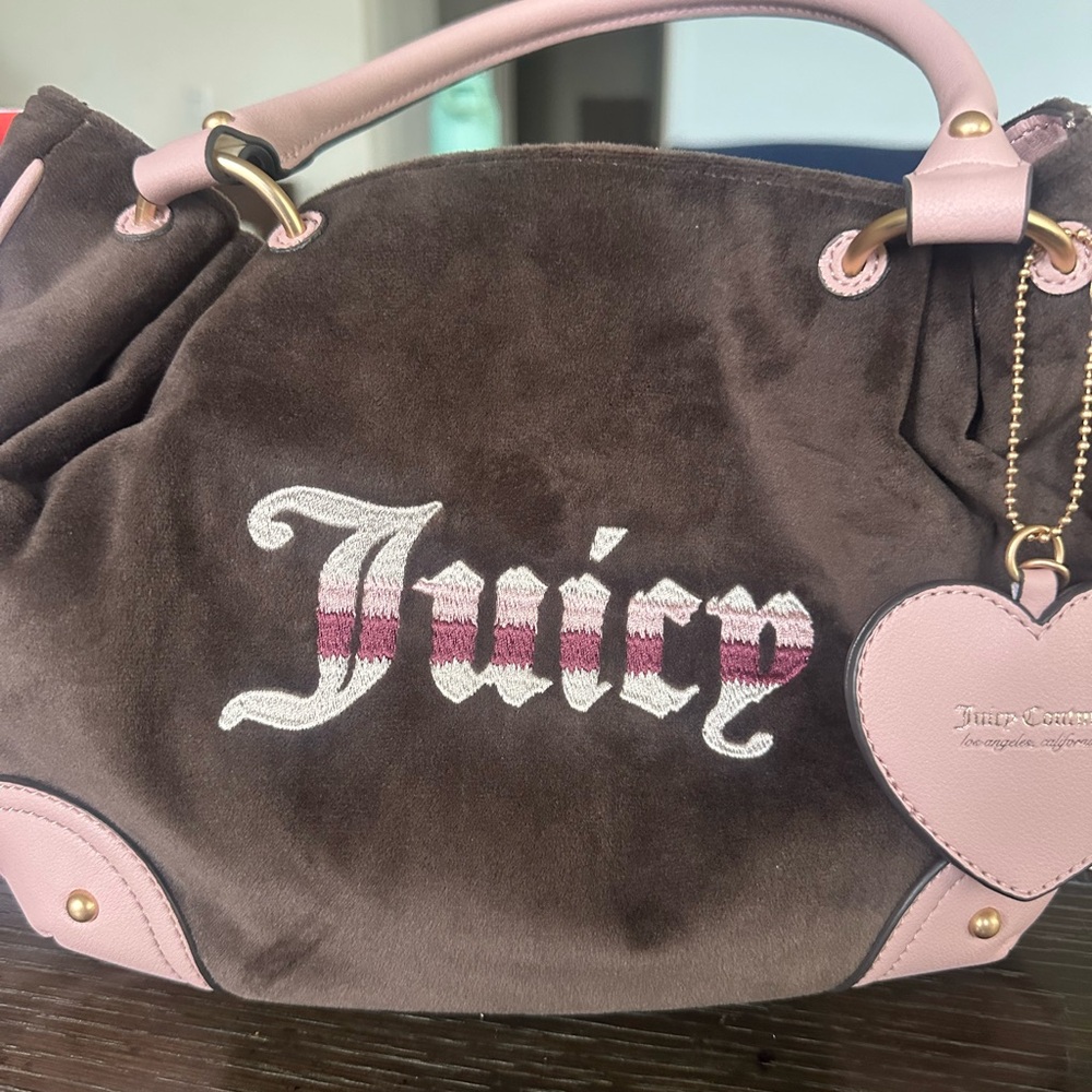 Juicy Couture Brown and Pink Women's Bag